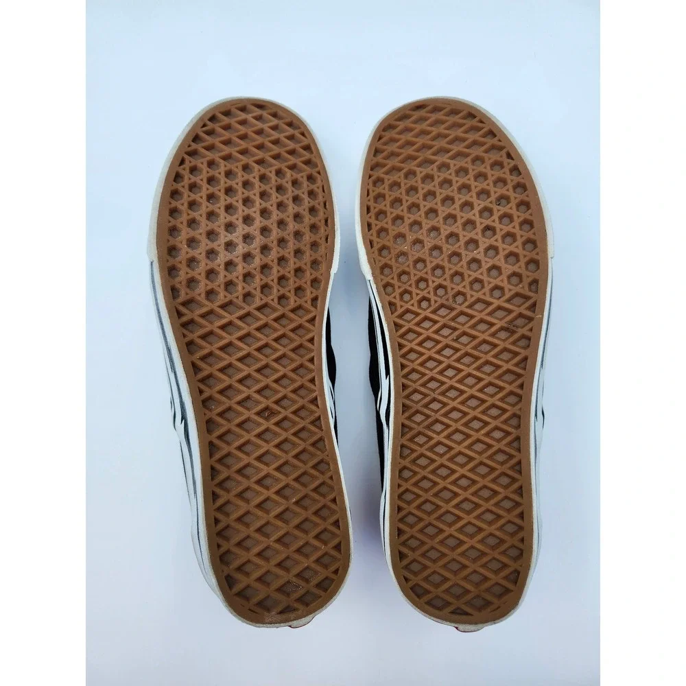 Vans Customs Classic Slip-On Black Canvas Lightning Bolt Mens 10 I.A. Embroidery